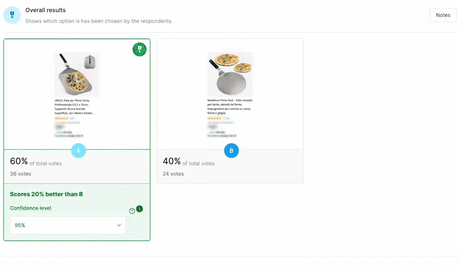Dual Comparison Poll voorbeeld
